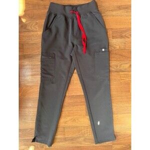 Figs Women Gray Red Technical Collection Scrub Pants Tapered XXS medical